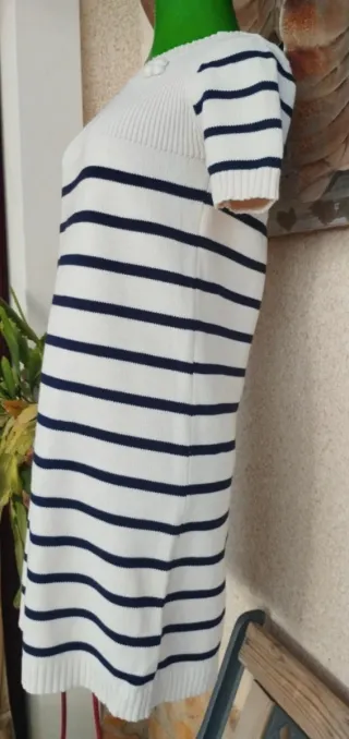 Vestido Tintoretto T.36 Rayas Azul Marino