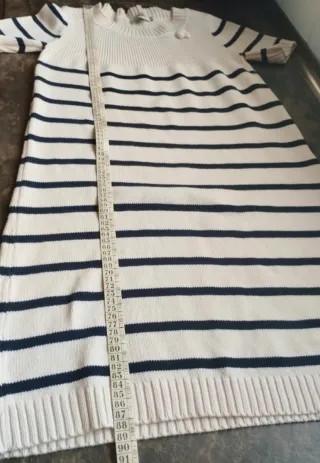 Vestido Tintoretto T.36 Rayas Azul Marino