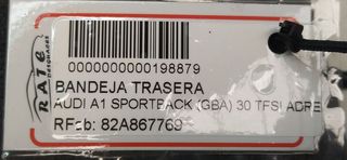 AUDI A1 SPORTBACK (GBA) 30 TFSI ADRENALIN BLACK LINE BANDEJA TRASERA