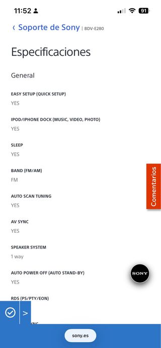 Home Cinema Sony BDV E280