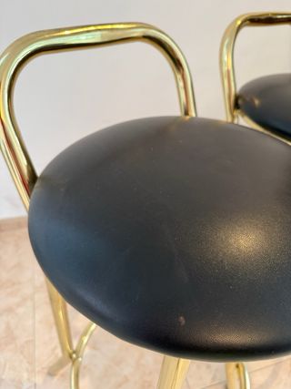 Mueble Barra Bar con Vidriera Negra y Dorada