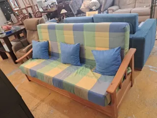 Sofá Cama Pino Madera Multicolor