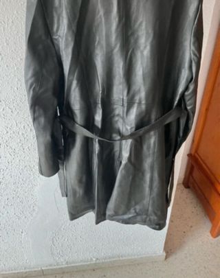 Abrigo Polipiel Largo Negro