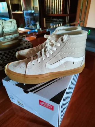 Vans Botas Beige y Marrón unisex skateboard