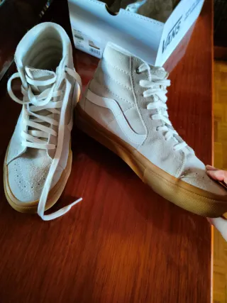 Vans Botas Beige y Marrón unisex skateboard