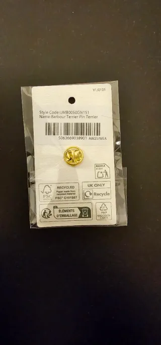 Spilla Barbour cane nero e oro