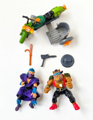 TORTUGAS NINJA MOTO SIDE-CAR BEBOP Y SHREDDER TMNT