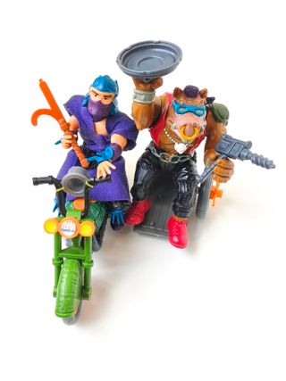 TORTUGAS NINJA MOTO SIDE-CAR BEBOP Y SHREDDER TMNT