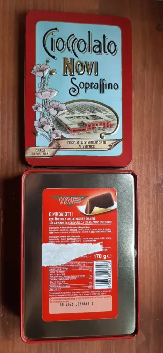 Scatola Latta Cioccolato Novi Sopraffino