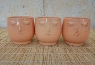 Set 2 Vasi Viso Ceramica Arancione