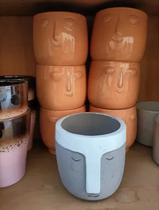 Set 2 Vasi Viso Ceramica Arancione