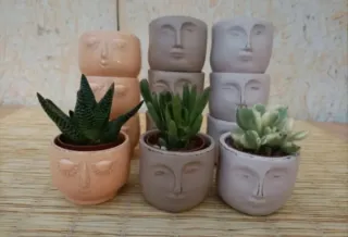 Set 2 Vasi Viso Ceramica Arancione