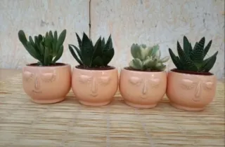 Set 2 Vasi Viso Ceramica Arancione