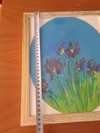 Dipinto su legno fiori viola