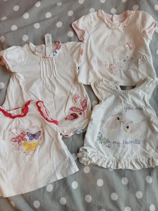 Lote 4 Camisetas Bebé 2-4 Meses
