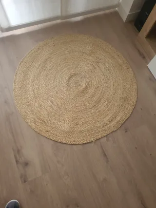 Alfombra redonda mimbre y yute