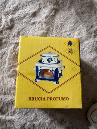 Brucia Profumo Vintage Ceramica Blu Bianco
