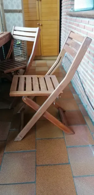 Mesa extensible teca y 6 sillas