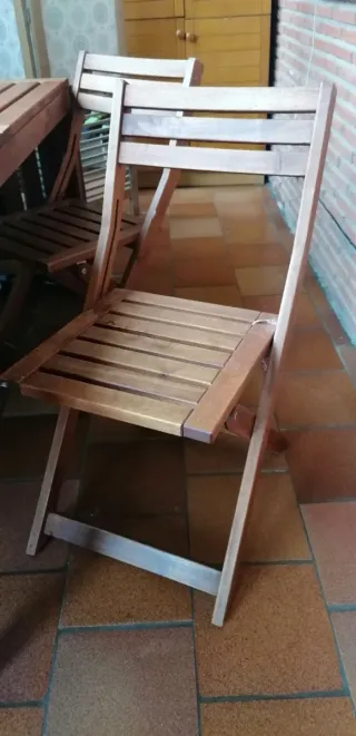 Mesa extensible teca y 6 sillas