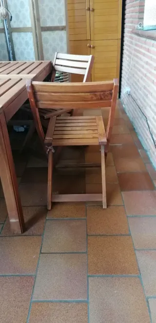 Mesa extensible teca y 6 sillas