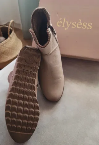 Botines de piel mujer Elysess beige