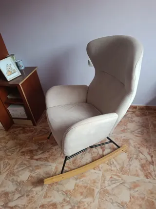 Mecedora Lactancia Beige/Rosa