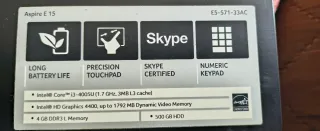 Portátil Acer Aspire E15 i3 Negro