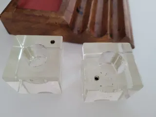 Set scrittura con 2 calamai in vetro