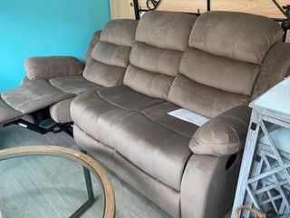 SOFA RECLINABLE MARRON CLARO COMODO