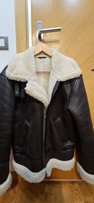 Chaqueta aviador borreguillo sintético Talla M