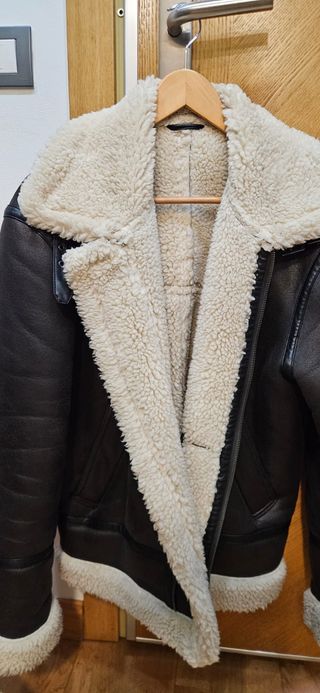 Chaqueta aviador borreguillo sintético Talla M