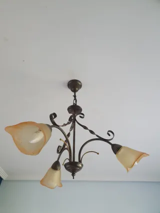 Lámpara de techo metal y cristal