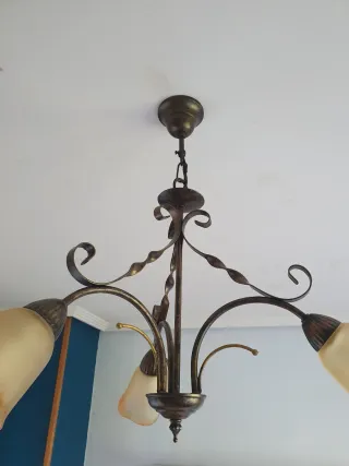 Lámpara de techo metal y cristal