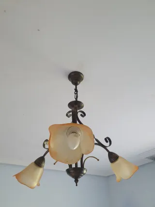 Lámpara de techo metal y cristal