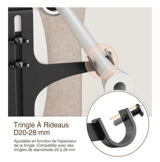 Soporte metálico para barra de cortina