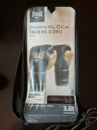 Luvas Boxe Everlast Powerlock Pretas/Douradas