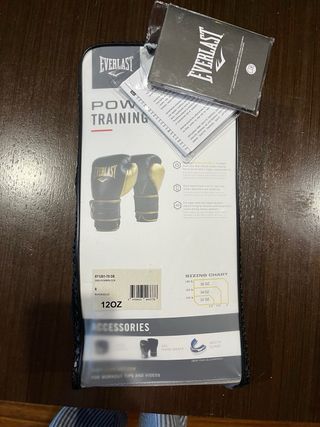 Luvas Boxe Everlast Powerlock Pretas/Douradas