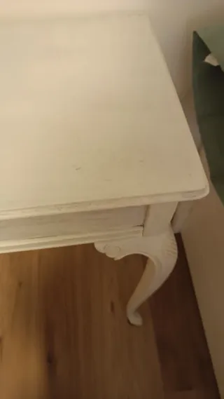 Consola restaurada madera blanca