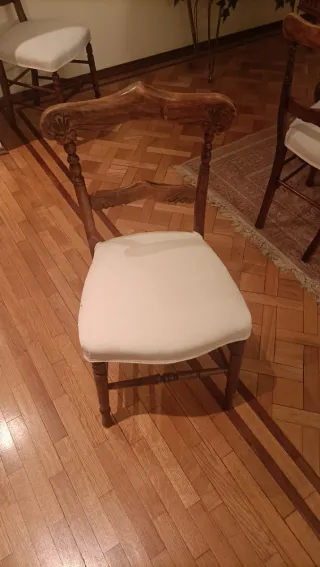 Set 6 Sedie Legno restaurate e foderate