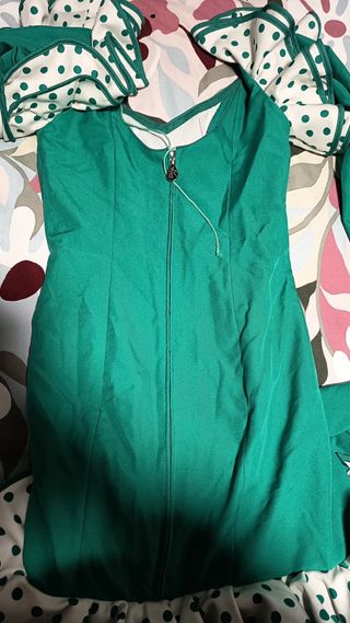 Traje Flamenca Ana Barroso Lunares Verde