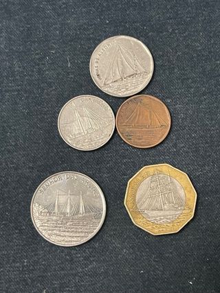 Set 5 monete Capo Verde 1994 Navi Rare circolate