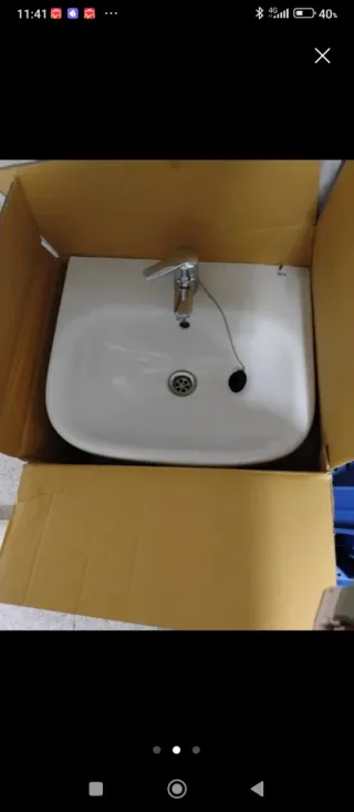 Lavabo para baños pequeños 50cmdr ancho con pie .
