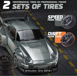 Coche RC Drift Escala 1:24 Gris