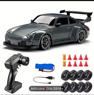 Coche RC Drift Escala 1:24 Gris