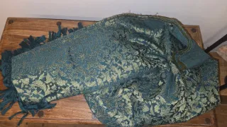 Pañolón mantón de Fallera Verde y Dorado