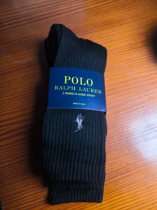 Calcetines Polo Ralph Lauren Negros 3 Pares