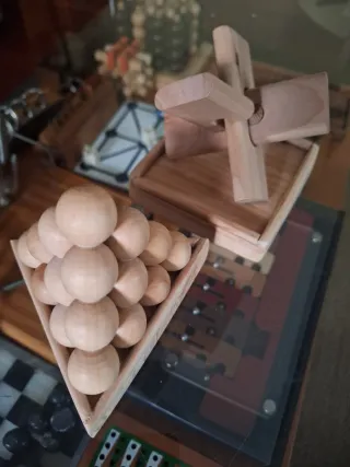 2 Juegos de Ingenio/Rompecabezas Madera