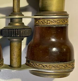 Prismáticos teatro antiguos latón y madera
