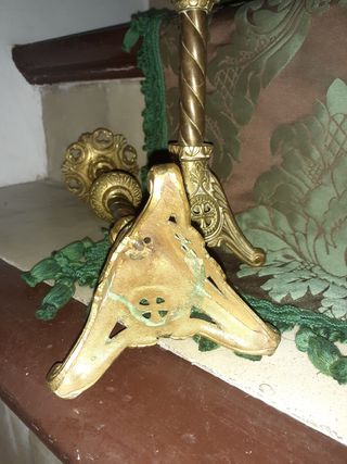 Pareja Candelabros Antiguos Bronce