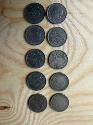 Lote 11 monedas 5 pesetas 1957